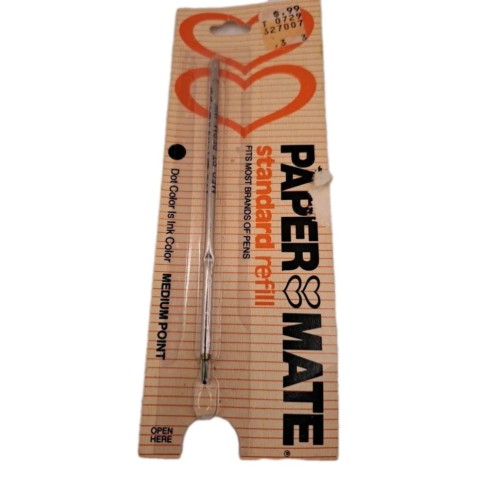 Vintage Paper Mate Standard Refill Medium Black USA (Sealed & Untested)
